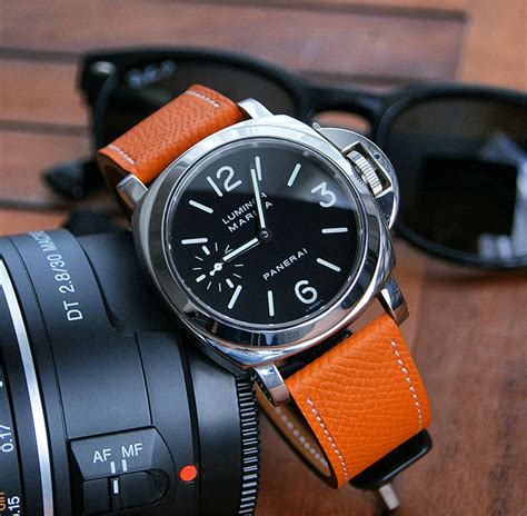 panerai orange strap leather|Panerai leather strap for sale.